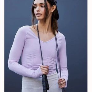 NWOT Free People FP Movement Good Karma Ruched Layer Top XS/S